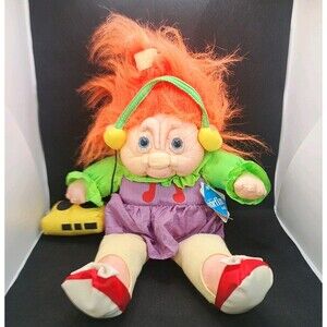 Norfin Troll Plush Doll VTG Retro 90s Cassette Player Headphones 20" Toy w/ Tags